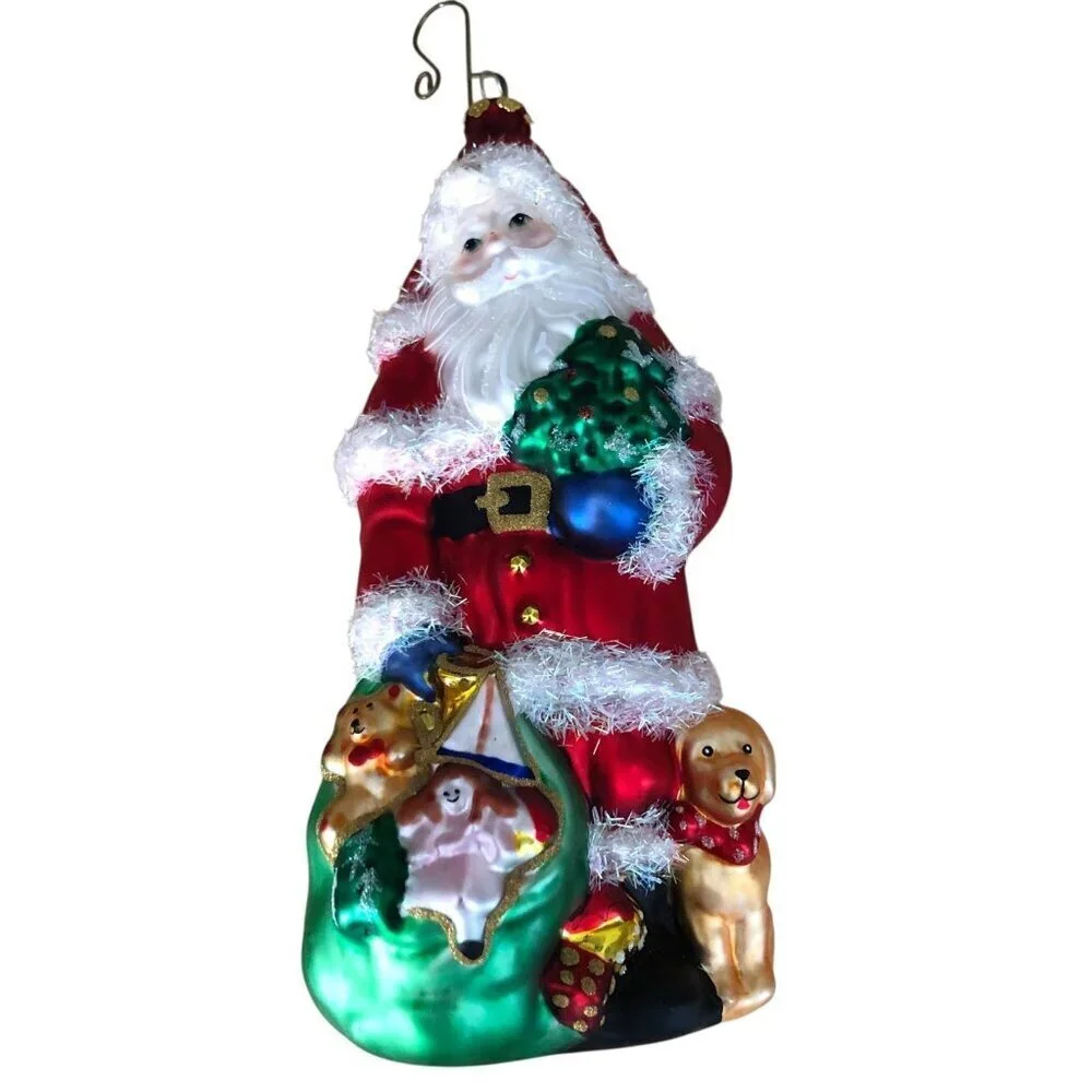 Vintage Bloomburg On The Tree Blown Glass Ornaments 1451 Christmas Tree Santa